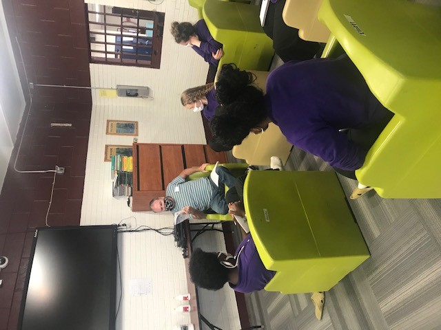 Group session wearing masks